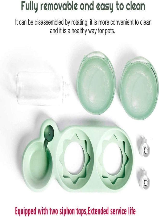 BIYALI Plastic Pet Water Dispenser-3In1 Pet Double Bowls 2 Food Bowls 1 Water Feeder Set Food Feeder Set For Cats Puppy Small Dogs|Easy Cleaning With Water Bottle For Indoor For Cat Dog,?10x30x10 cm - Image 3